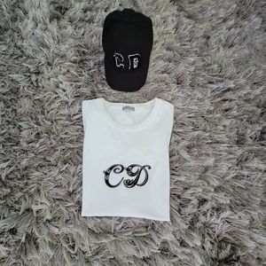 ChristianDior & Kenny Scharf Baseball Cap(Med) & T-Shirt White Cotton JerseyLX3